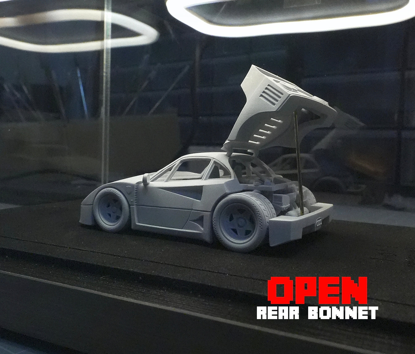 Ferrari F40 - Maqueta en resina estilo caricatura en escalas 1/64 y 1/43 para pintar y montar.