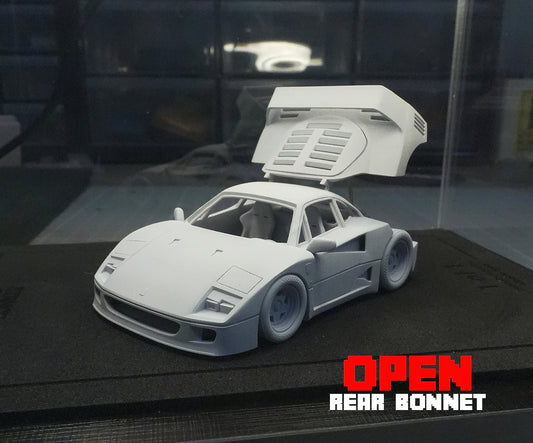 Ferrari F40 - Maqueta en resina estilo caricatura en escalas 1/64 y 1/43 para pintar y montar.