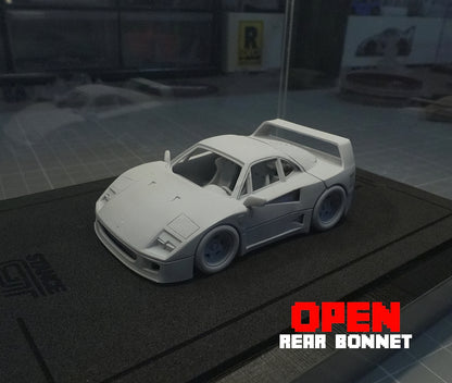 Ferrari F40 - Maqueta en resina estilo caricatura en escalas 1/64 y 1/43 para pintar y montar.