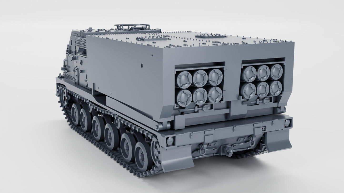 M270 MLRS (Multiple Launch Rocket System) | Lanzacohetes múltiple (MLRS)