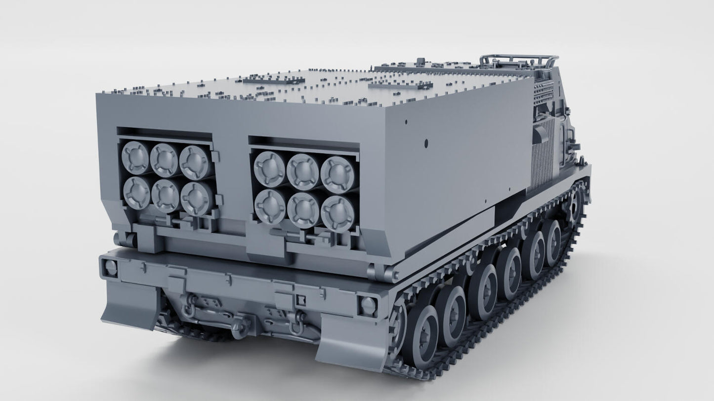 M270 MLRS (Multiple Launch Rocket System) | Lanzacohetes múltiple (MLRS)